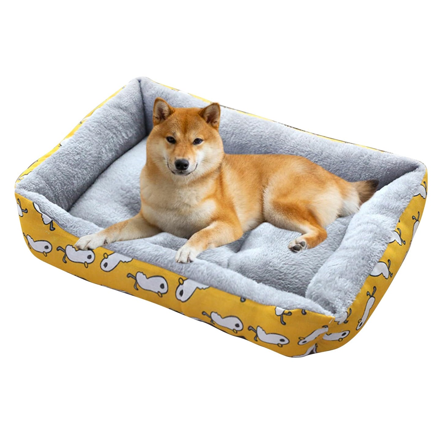 Square Yellow Bed