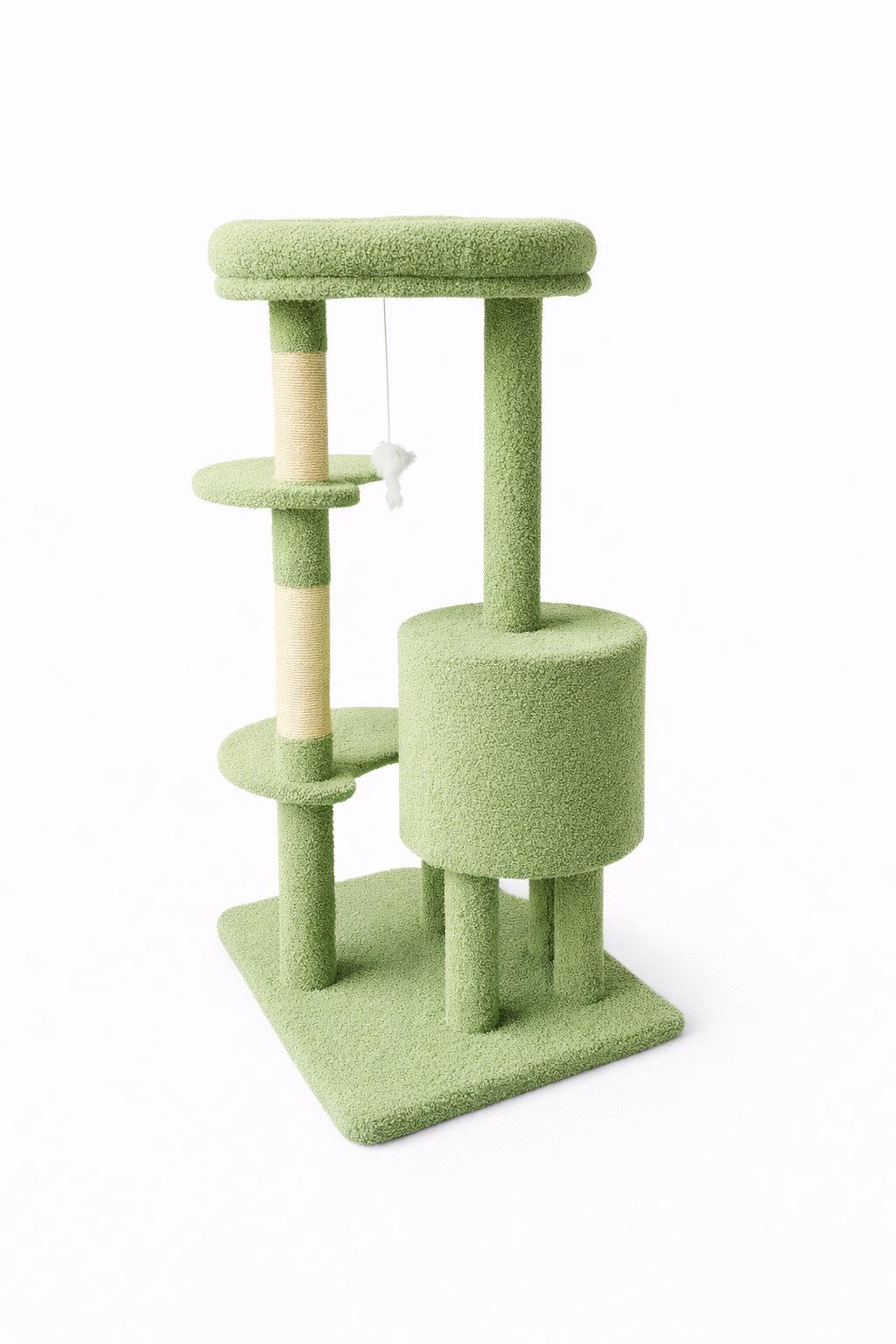 Cat Scratching Green Post