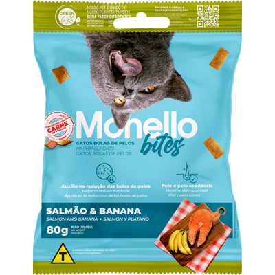 Monello Bites salmon &banana / Hair Ball cat treats 80gr
