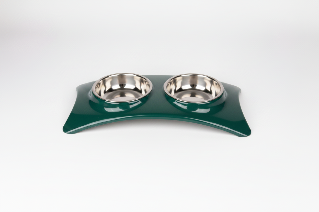 Stainless Double Eating Bowl Green