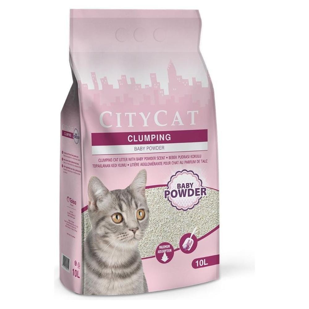 City Cat Baby Powder Clumping Litter 10 L