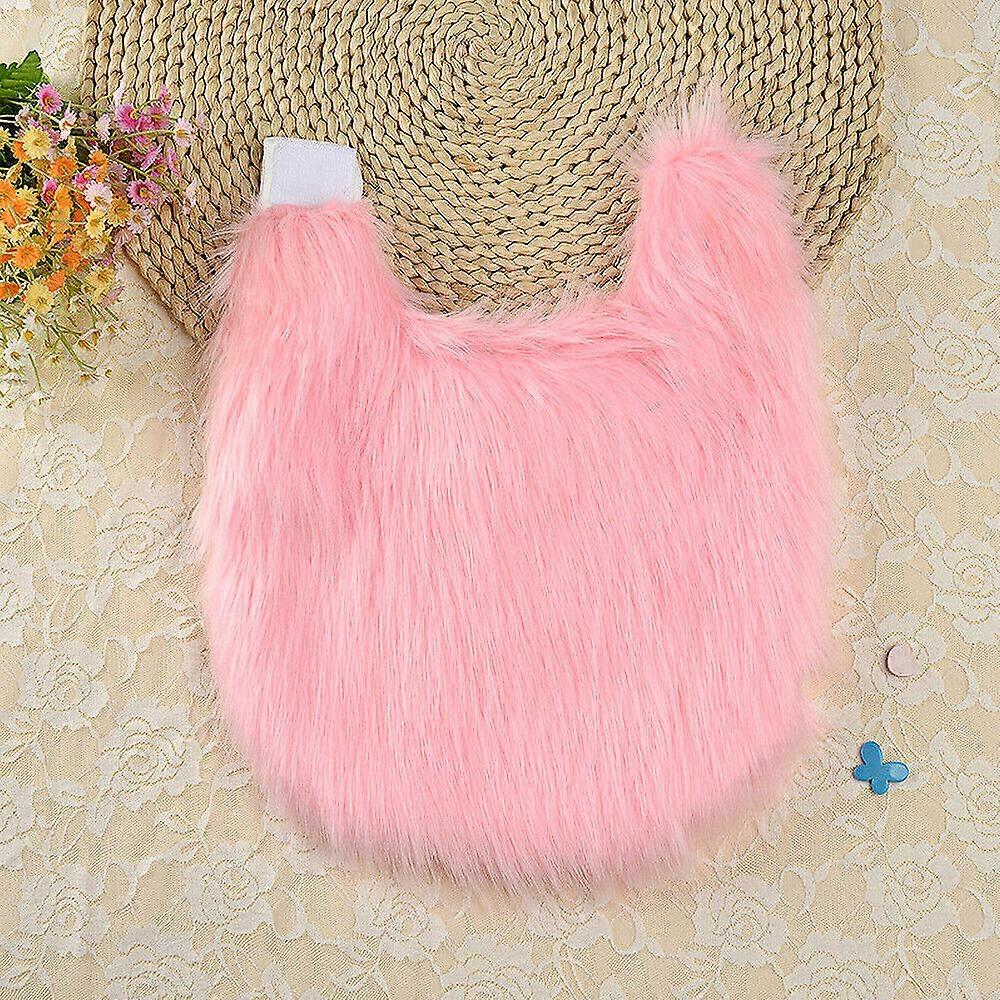Furry poncho pink