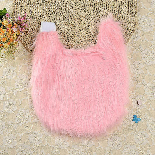Furry poncho pink