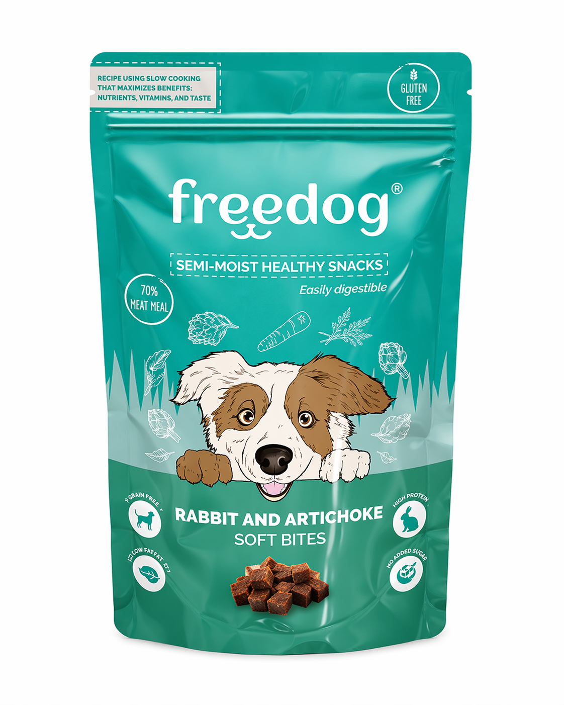 Semi-Moist Snack Rabbit & artichoke Freedog 100gr