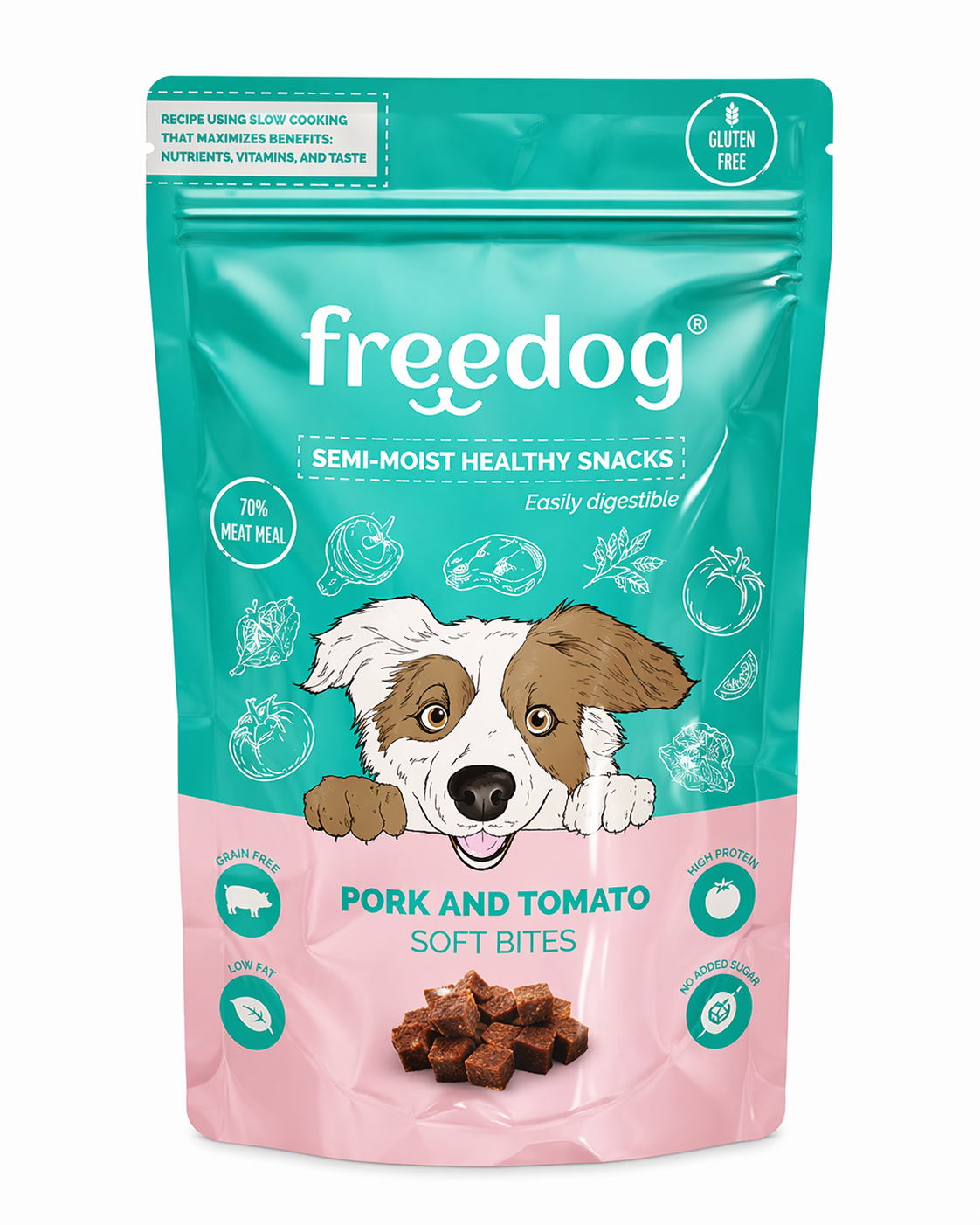 Semi-Moist Snack Freedog Pork & Tomato 100gr