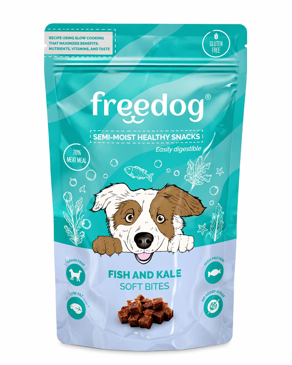 Semi-Moist Snack Fish & Kale Freedog 100gr