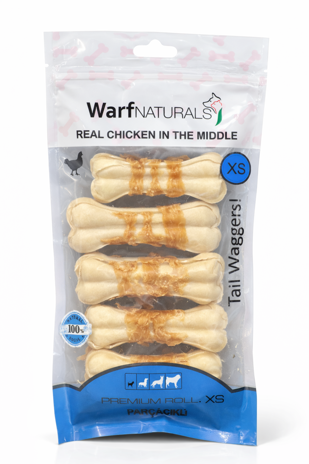 Natural Pressed Bone with Real Chicken Warf