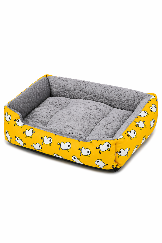 Square Yellow Bed