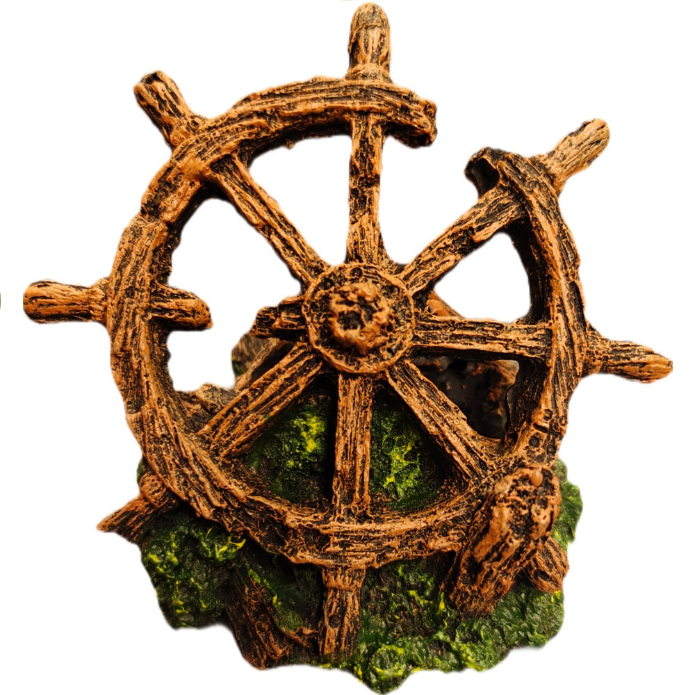 Ship Wheel Aquarium Decoration