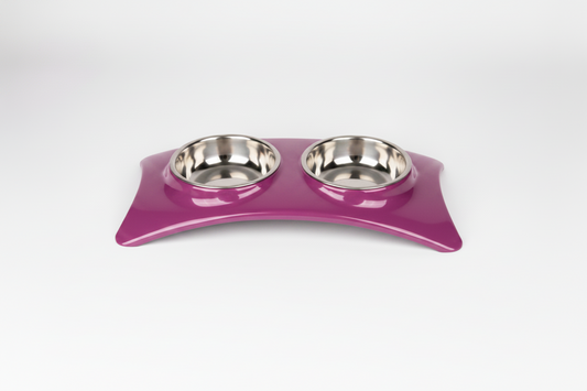 Stainless Double Eating Bowl Pink