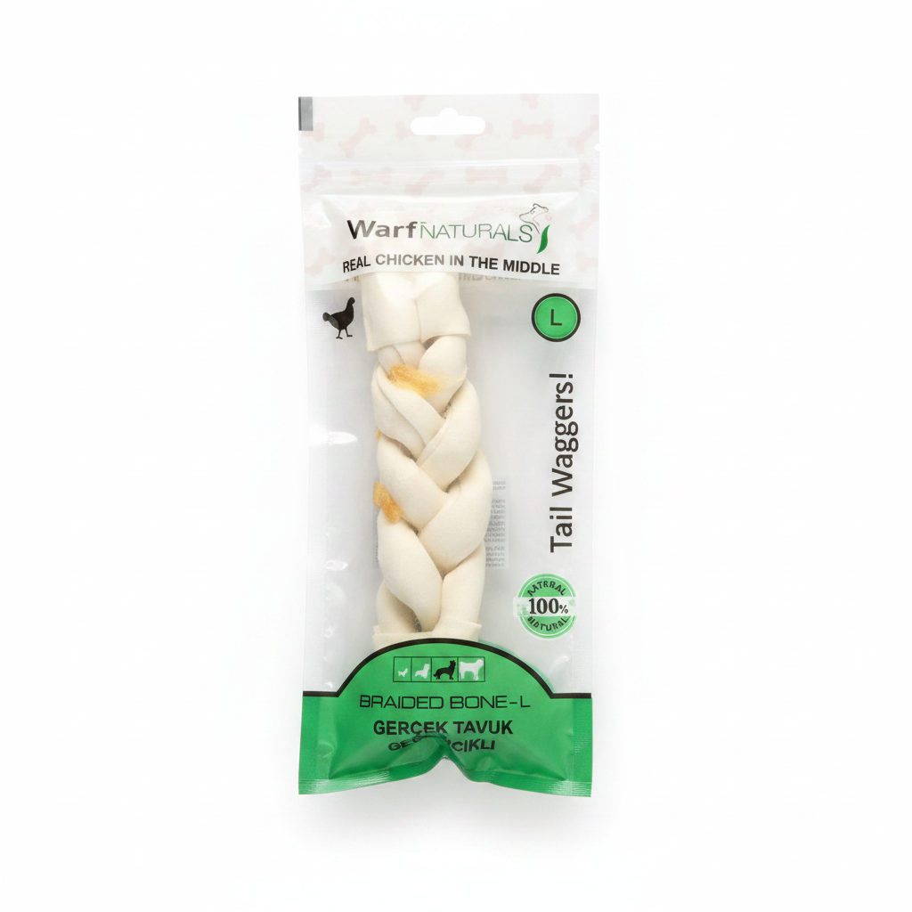 Warf Naturals Braided Bone Real Chicken in the Middle
