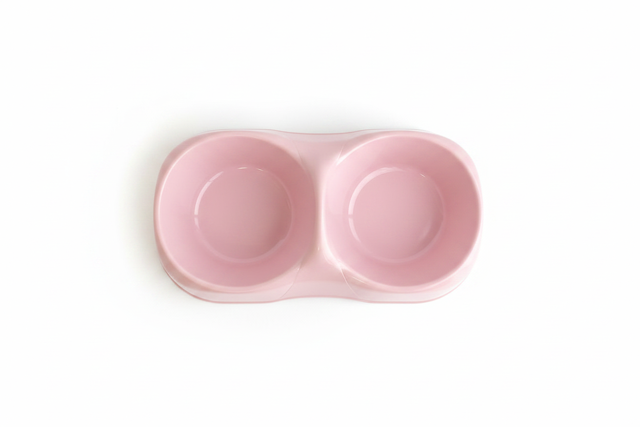 Double Plastic Eating Bowl Grey
