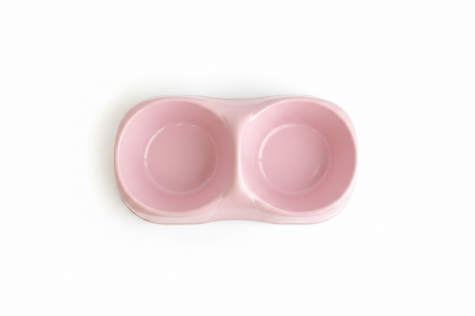 Double Plastic Eating Bowl Grey