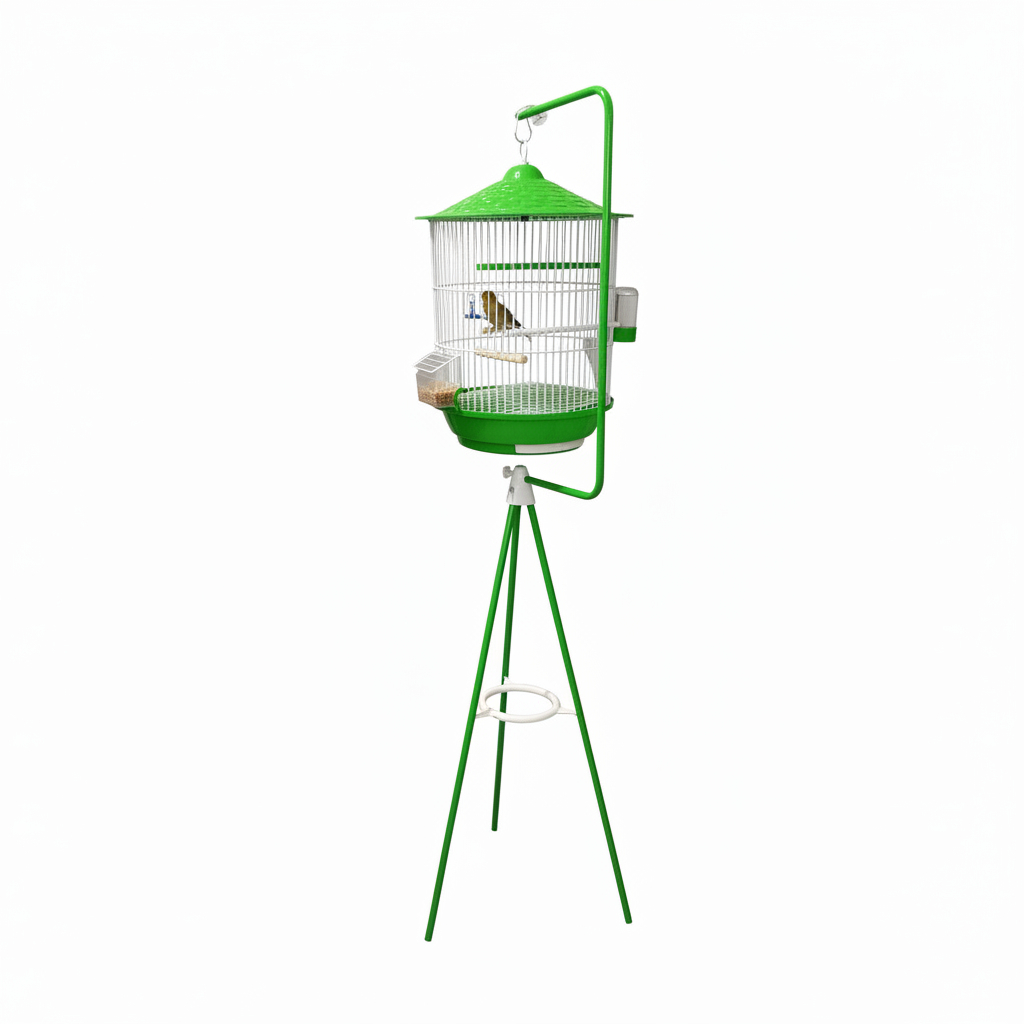 Bird Cage with Stand Green