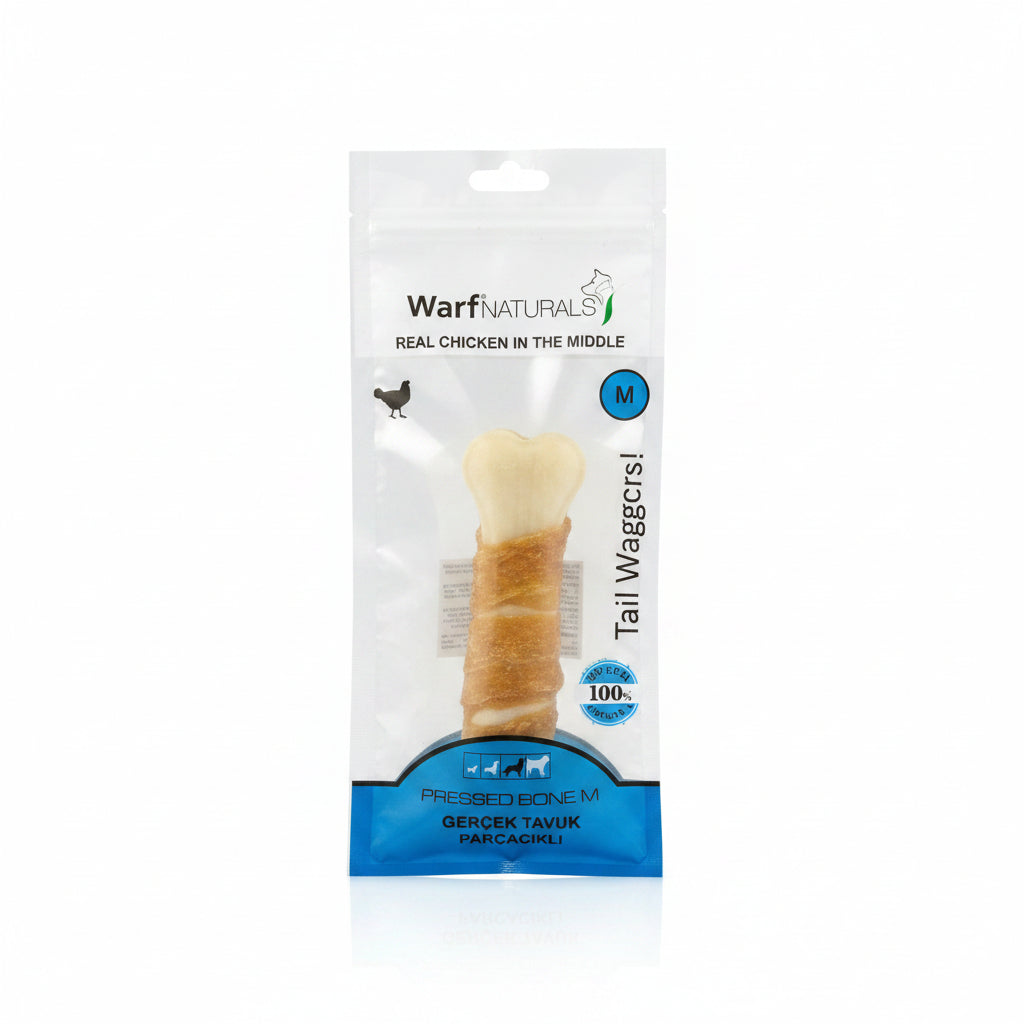 Natural pressed Bone with real chicken Warf