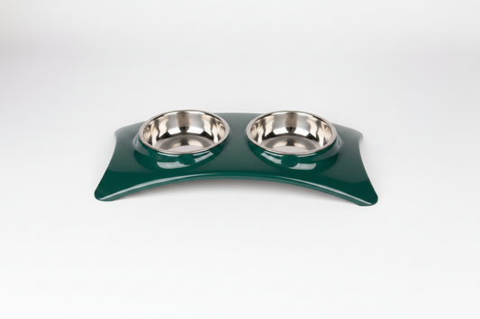 Stainless Double Eating Bowl Green