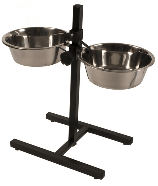 Stainless Double Eating Bowl with Stand